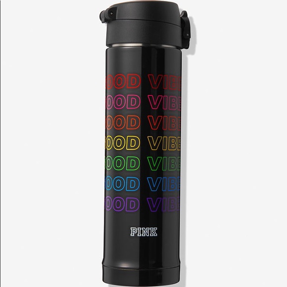 ❗️1 LEFT💕VS PINK BLACK RAINBOW LOGO THERMOS - Picture 4 of 8